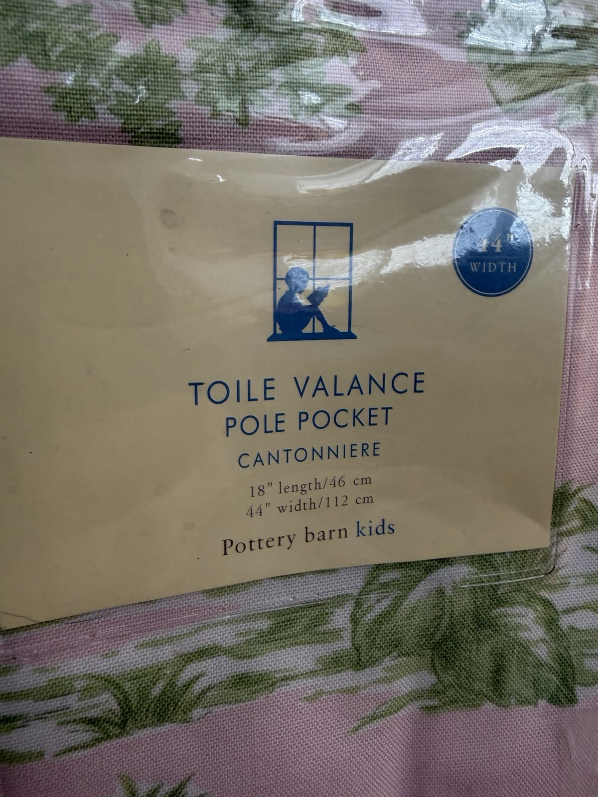 Lot 2: New Pink Woodland Pottery Barn Kids Toile Valance Pole Pocket 44” Set NIP