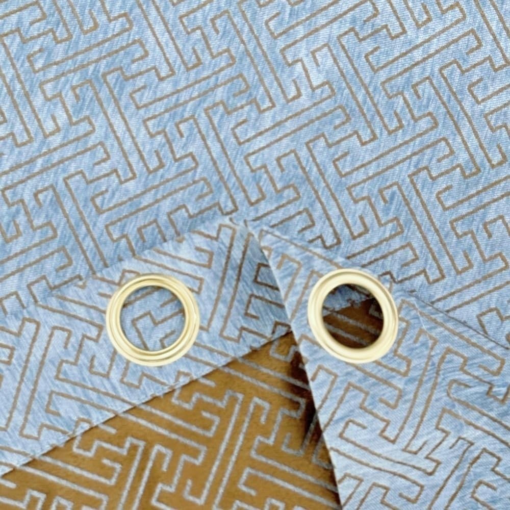 2 Panels Set Pair Chenille Curtains Semi-Blackout Geometric Modern Curtains f…