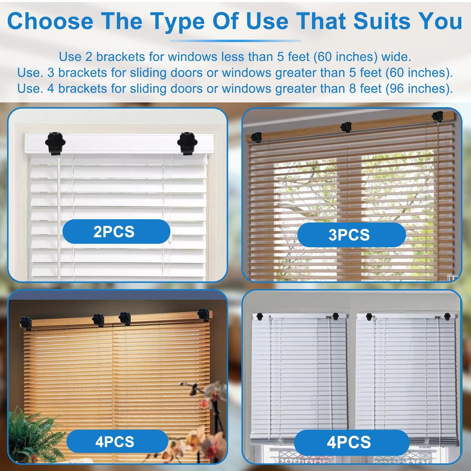 Outside Integrated Blind Curtain Rod Bracket Accessories, 1.3 – 2.3 inches Wi…