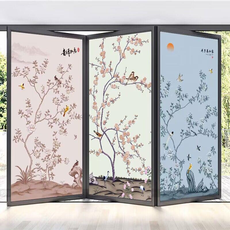 Frosted Stained Privacy Window Films Static Glass Sticker Flower Bird Pattern