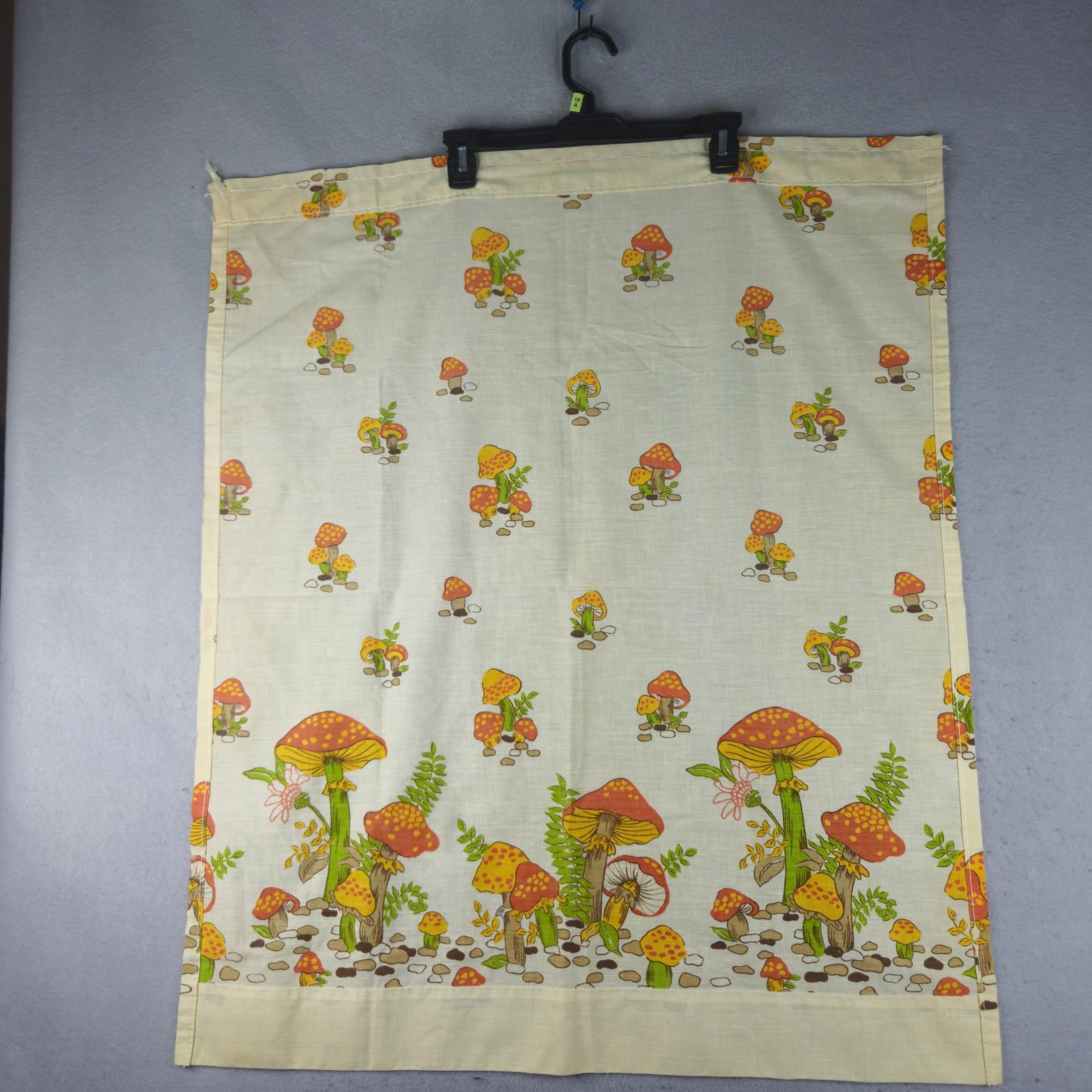 Merry Mushroom 36″ Cotton Cafe Curtain Tier Panel Kitchen Rod Pocket Vintage 70s