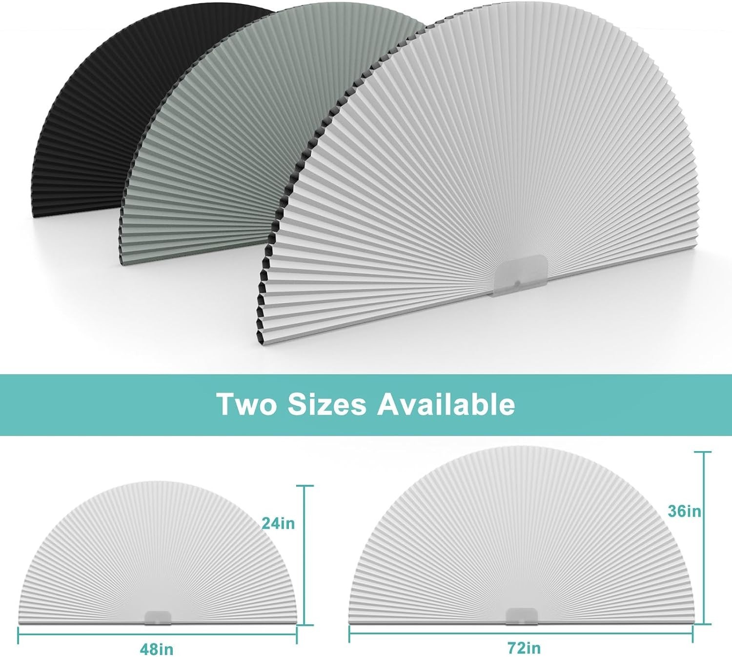 Elegant 36” Half Moon Blackout Cellular Shades – Easy No-Drill Installation