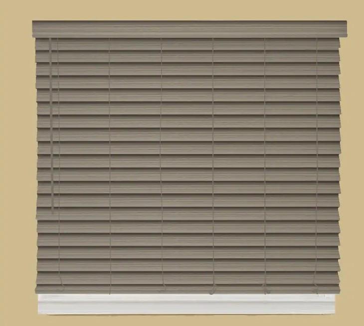 Driftwood Gray Cordless Room Darkening 2.5″ Faux Wood Blind Window 18″W x 72″L