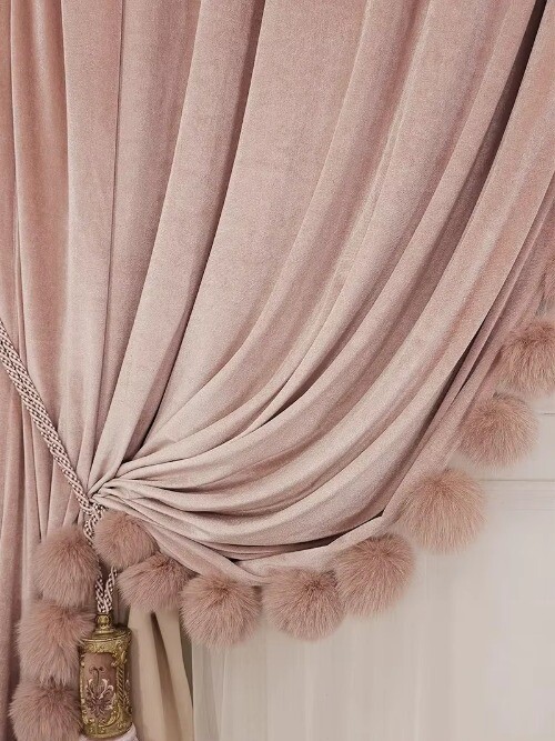New French Luxury Velvet Curtains Room Princess High-end Villa Style Textured