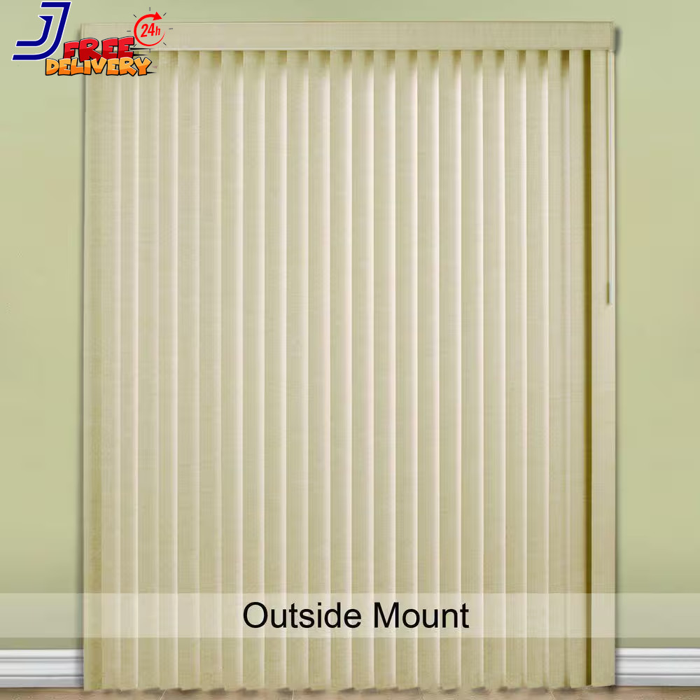 Room Darkening Textured Vertical Blinds for Sliding Doors Kit with 3.5 In. Slats