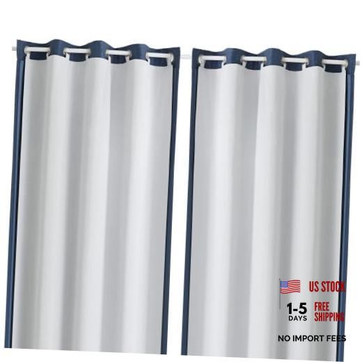 100% Blackout Curtain Liner 2 Panels Set 50″W x 80″L (Pack of 2) Greyish White