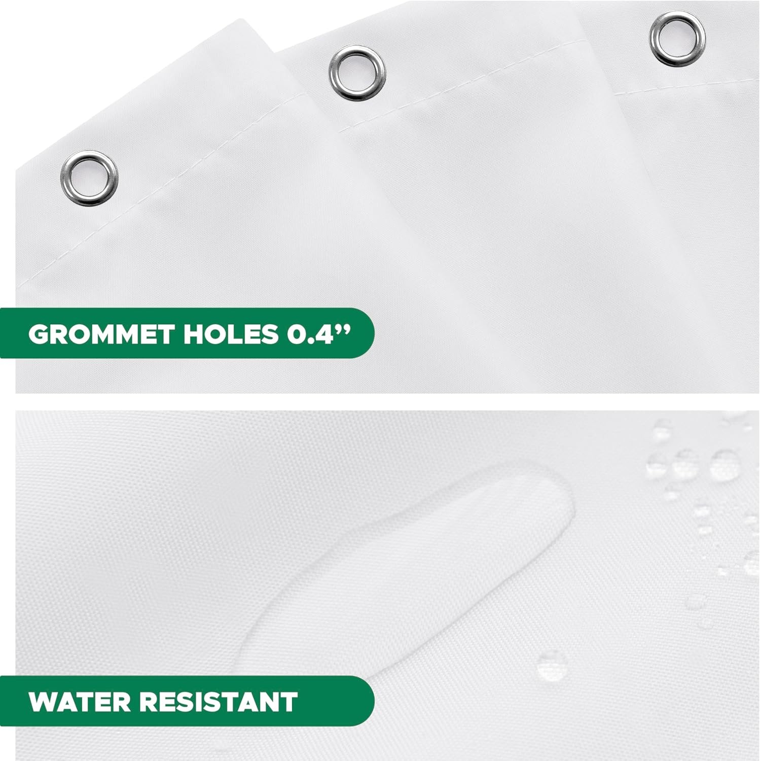 Hotel Quality Fabric Shower Curtain Liners 72″ X 72″, White Water Resistant