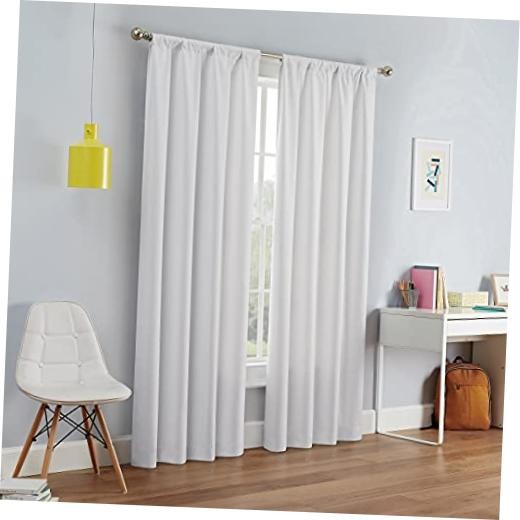 Kendall Modern Blackout Thermal 42″W x 63″L (Pack of 1) White Rod Pocket