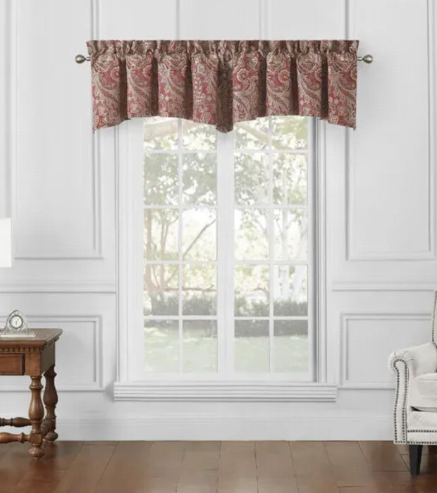 WATERFORD DANEHILL WINDOW DRESSING 5pc DRAPES VALANCE RED NIP BEAUTIFUL