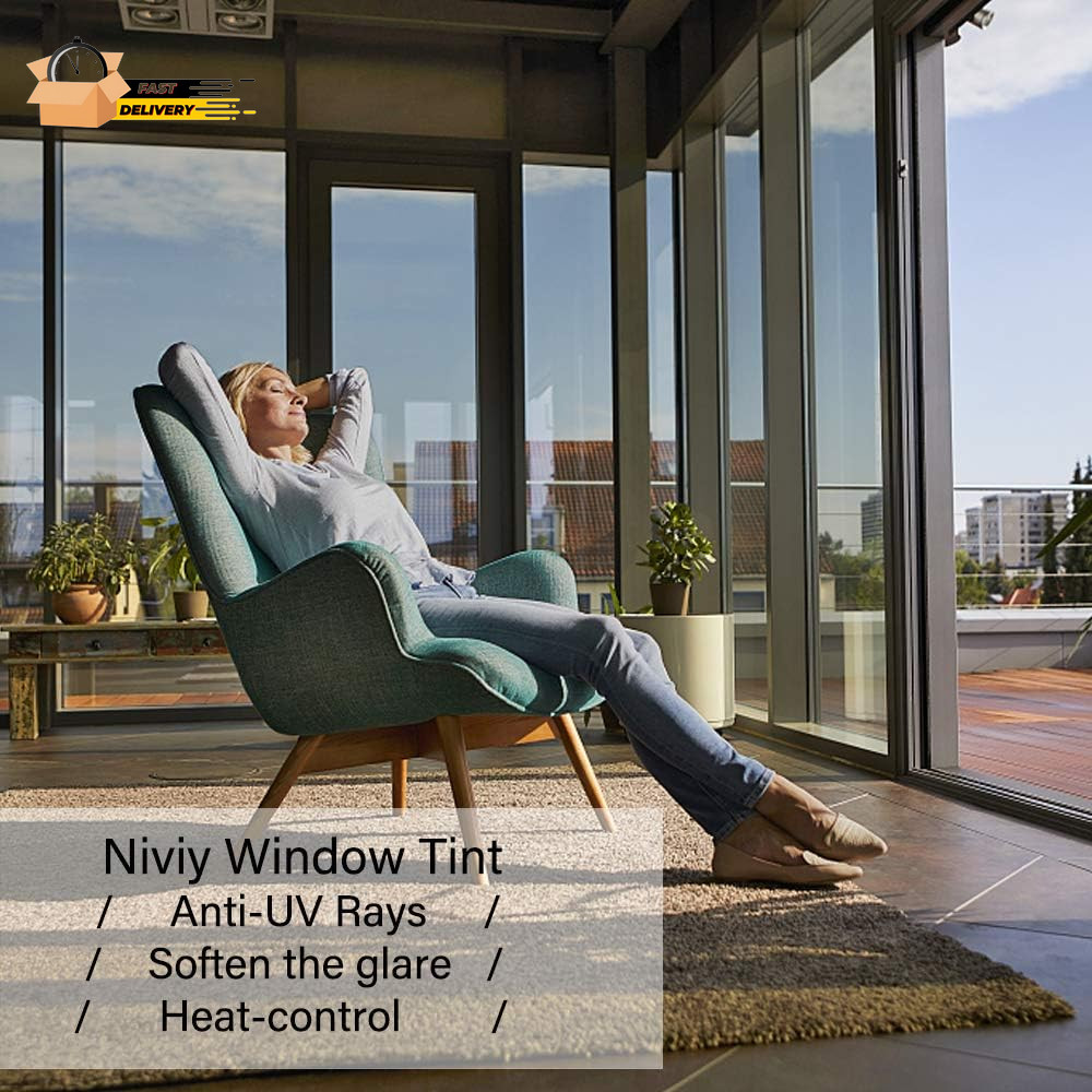 One Way Daytime Window Film Privacy Mirror Effect Self-Adhesive Window Ti