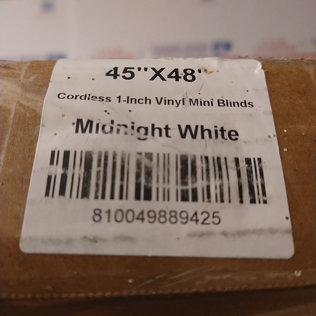 45″x48″ Chicology Blackout Vinyl Mini Blind White Cordless 1″ Vinyl Mini Blinds