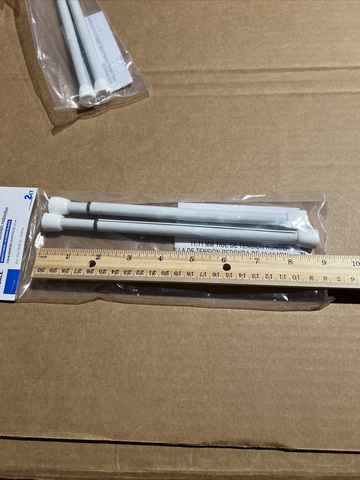 8 Packages Of Project Source Adjustable 8”-11” Tension Rods-16 Rods In Total-New