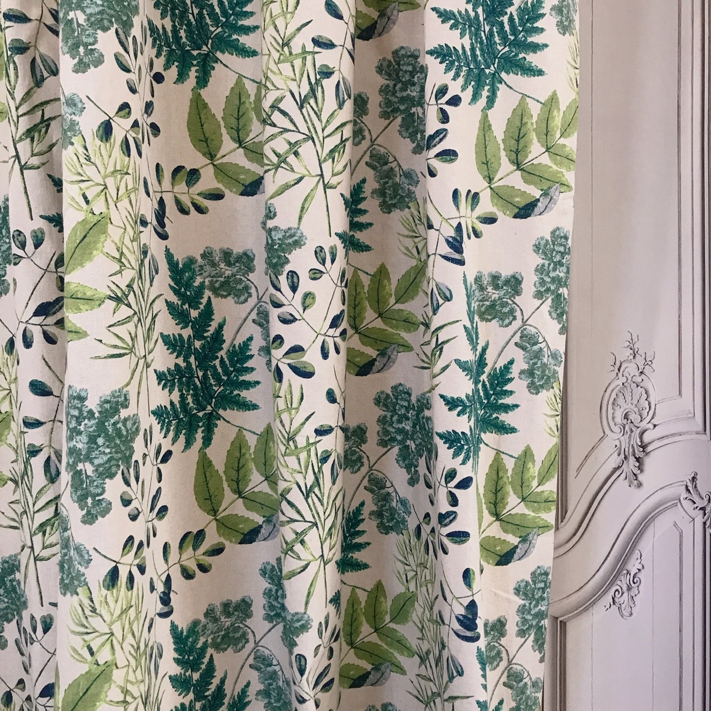 Green Leaf Botanical Curtains Handcrafted Custom Window Drapery Panels