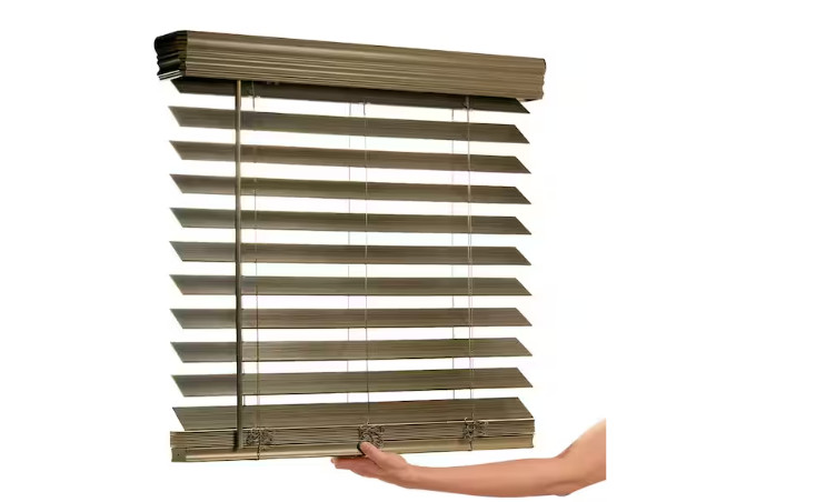 Home Decorators Driftwood Gray Cordless Faux Wood Blinds 35×64 2.5in Slats
