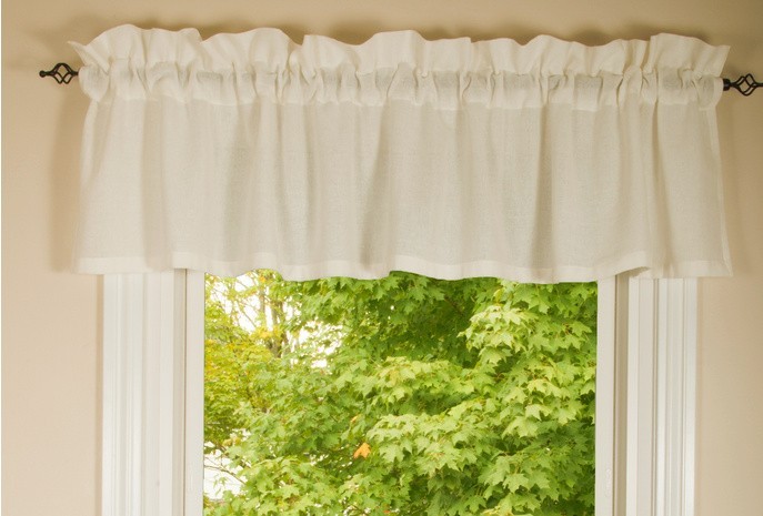 New Primitive Farmhouse PLAIN SIMPLE CREAM VALANCE Curtain Topper