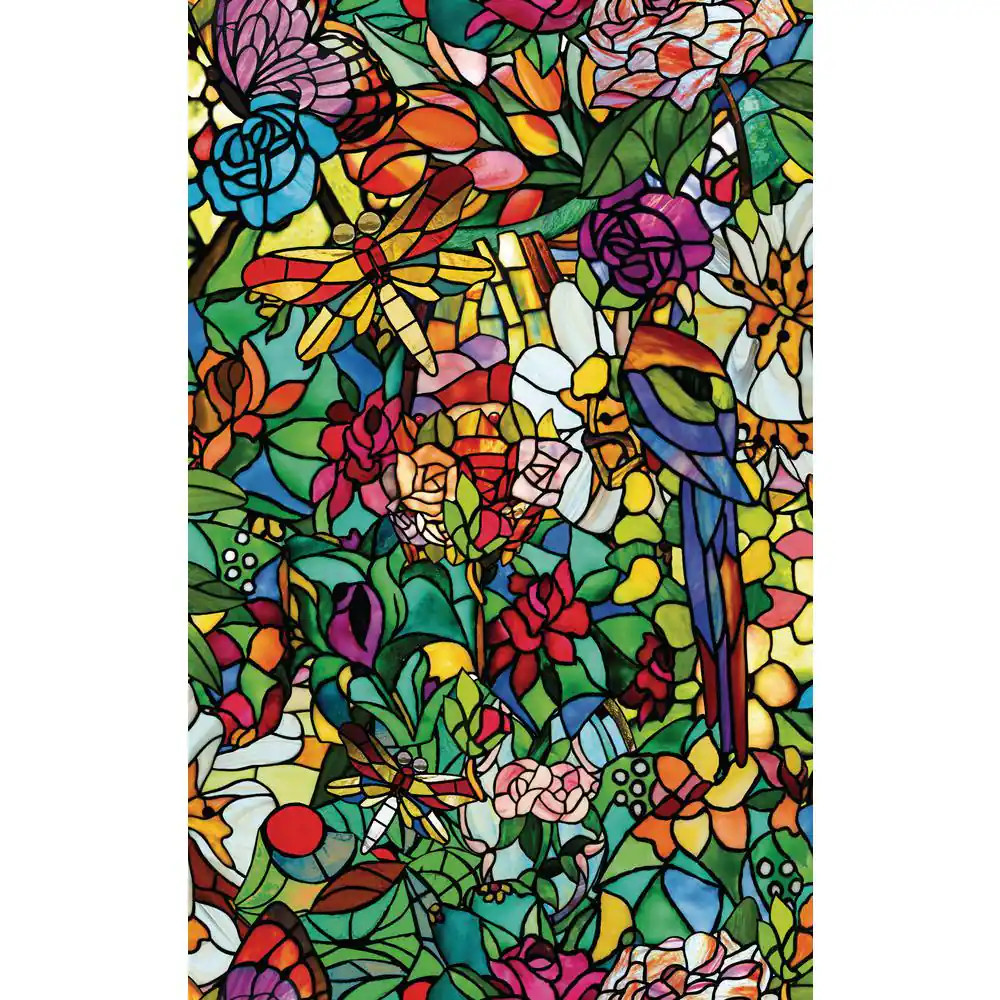 Tulia Also Known as Spring Chapel Stained Glass Multi-Color Self Adhesive Film