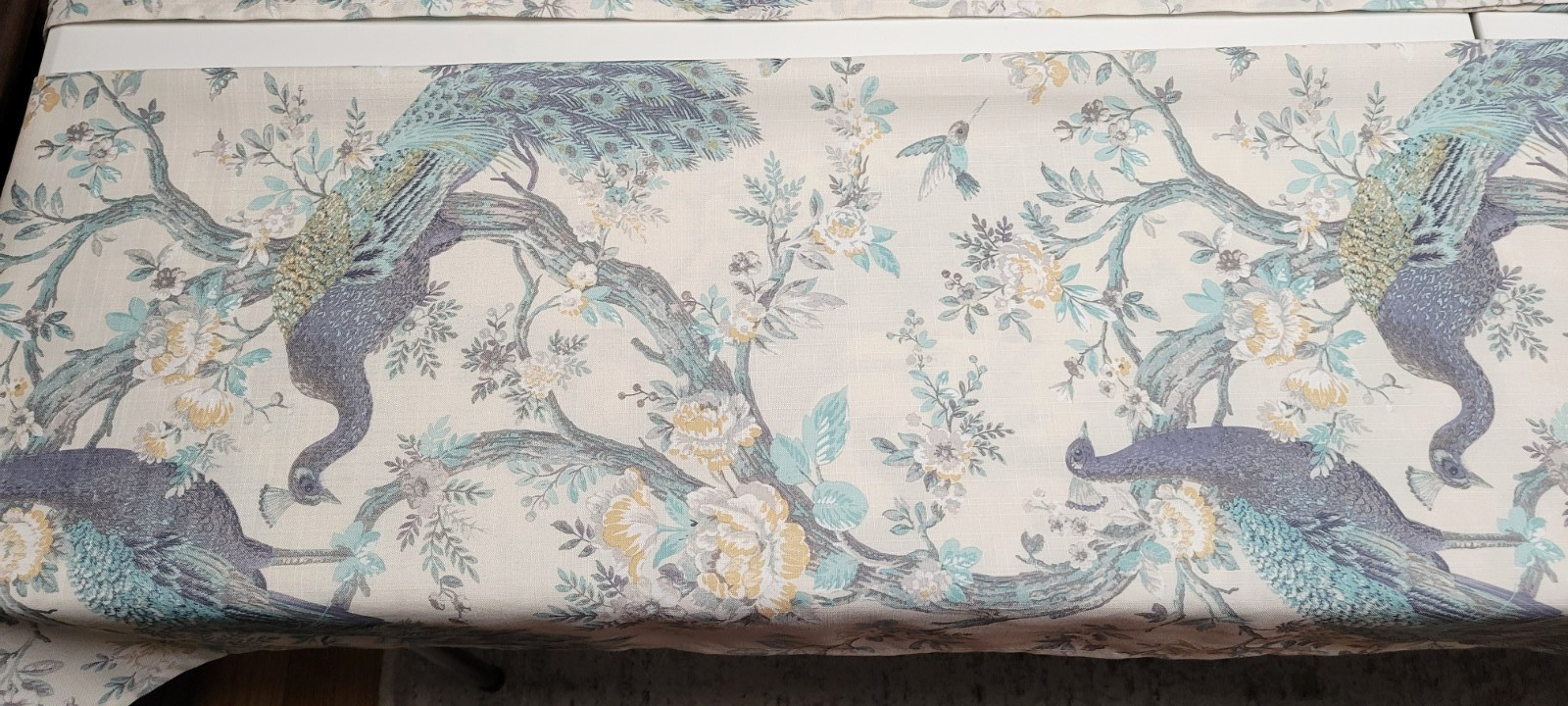 Laura Ashley 2 Belvedere Peacock Window Curtain Panels Blue Turquoise 36×95 Pair