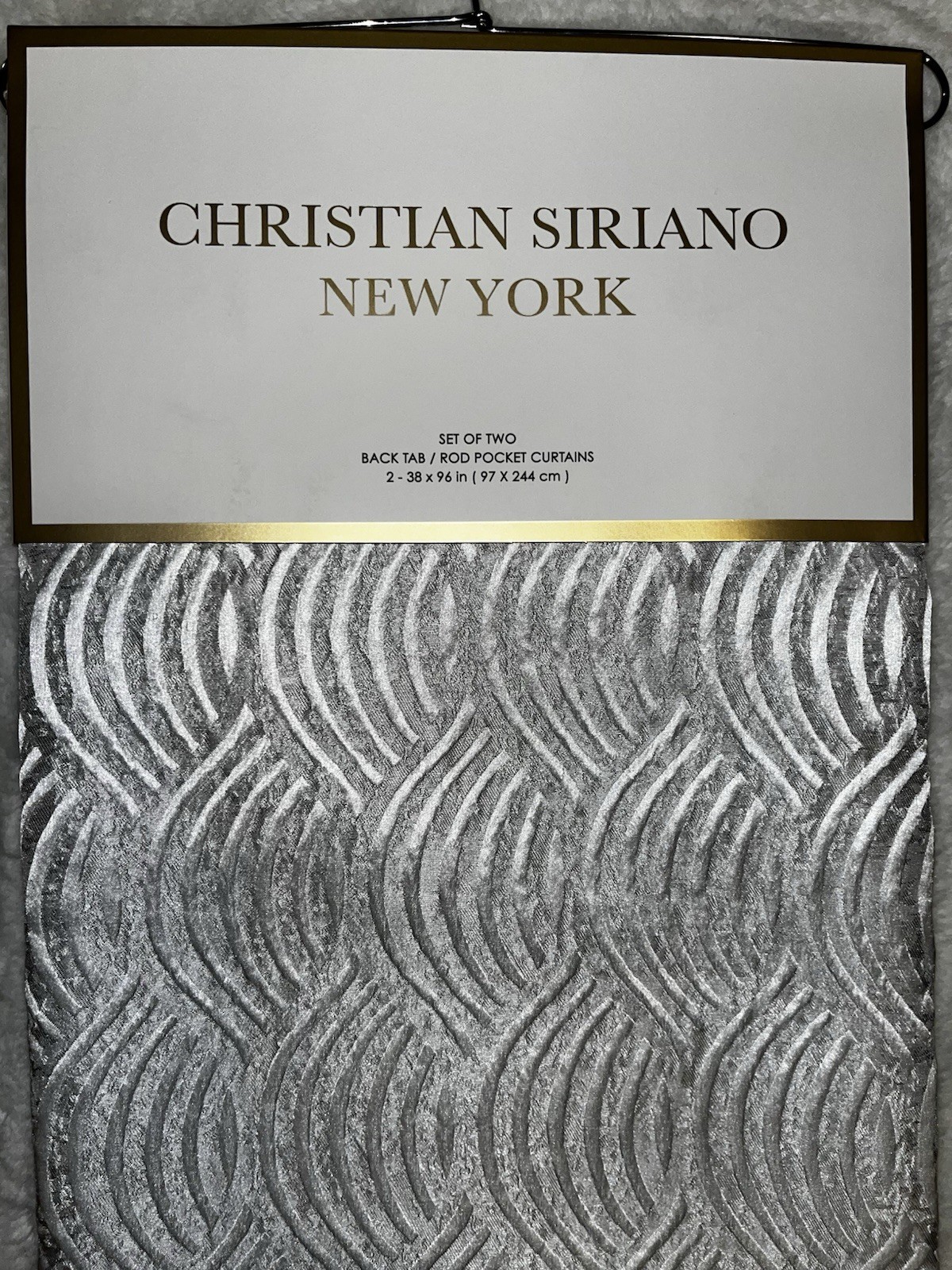 NWT CHRISTIAN SIRIANO COURTNEY DOVE GREY 2 PANEL CURTAIN SET