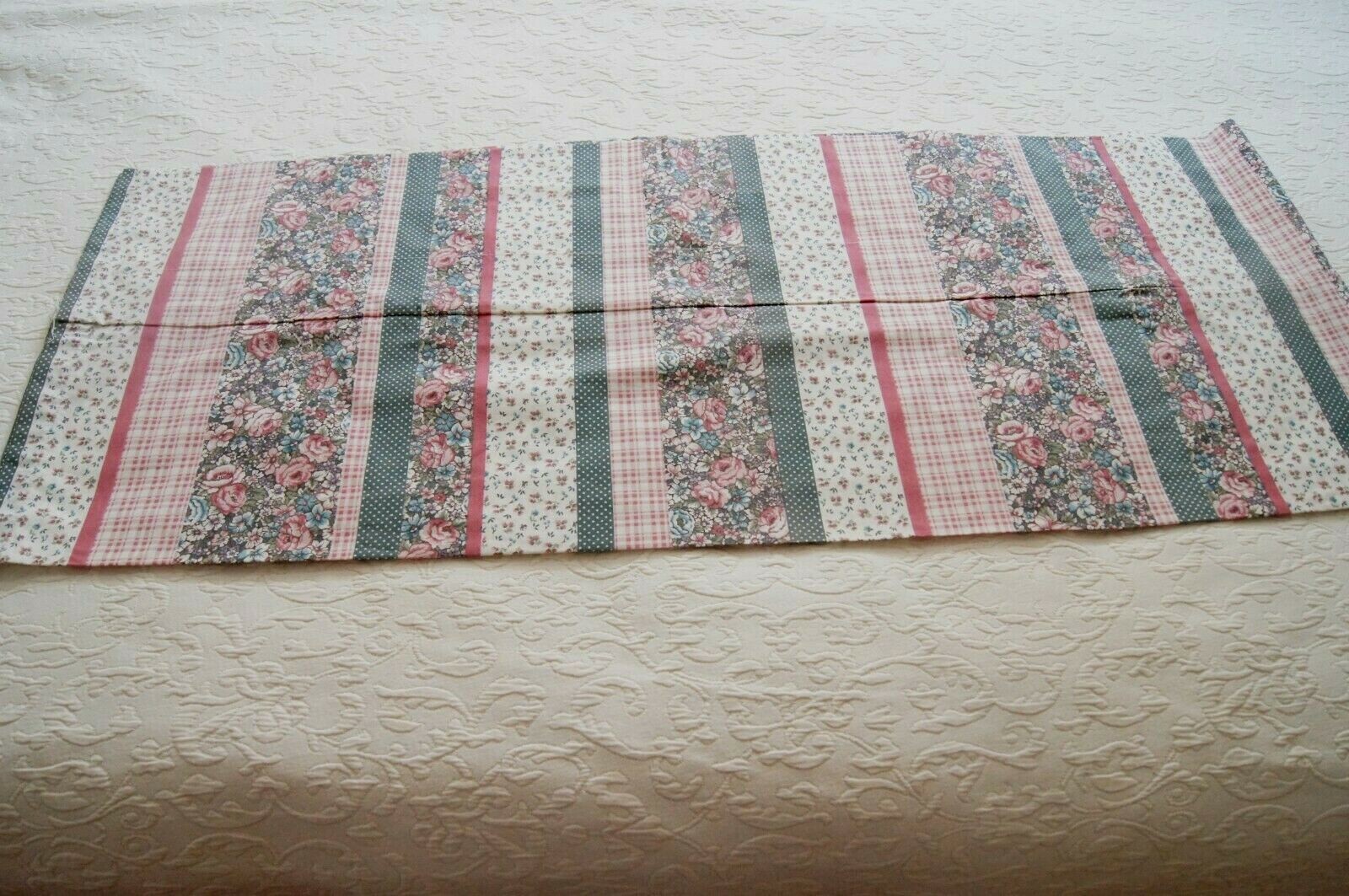 J C Penney Dark Gray, Dusty Pink, White Floral/Plaid/Dot Tailored Valances–2