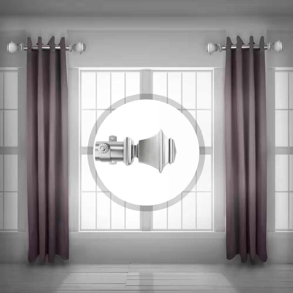 Bach 1.5 Inch Side Single Curtain Rod Adjustable 12-20 Inch Long (Set of 2) – Sa