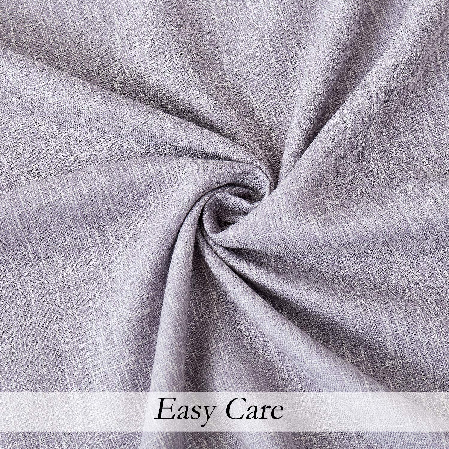 Lavender Solid Full Blackout Curtain Linen Texture Window Treatment for Bedro…