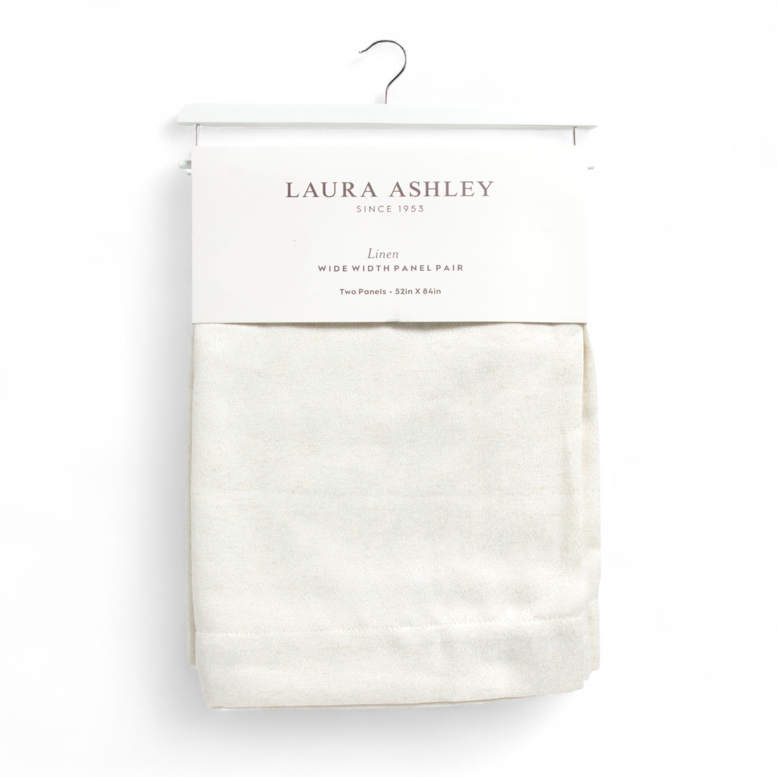 Laura Ashley Ivory Curtain Panel Set of 2 52×84” Elegant Shimmery Wide Width