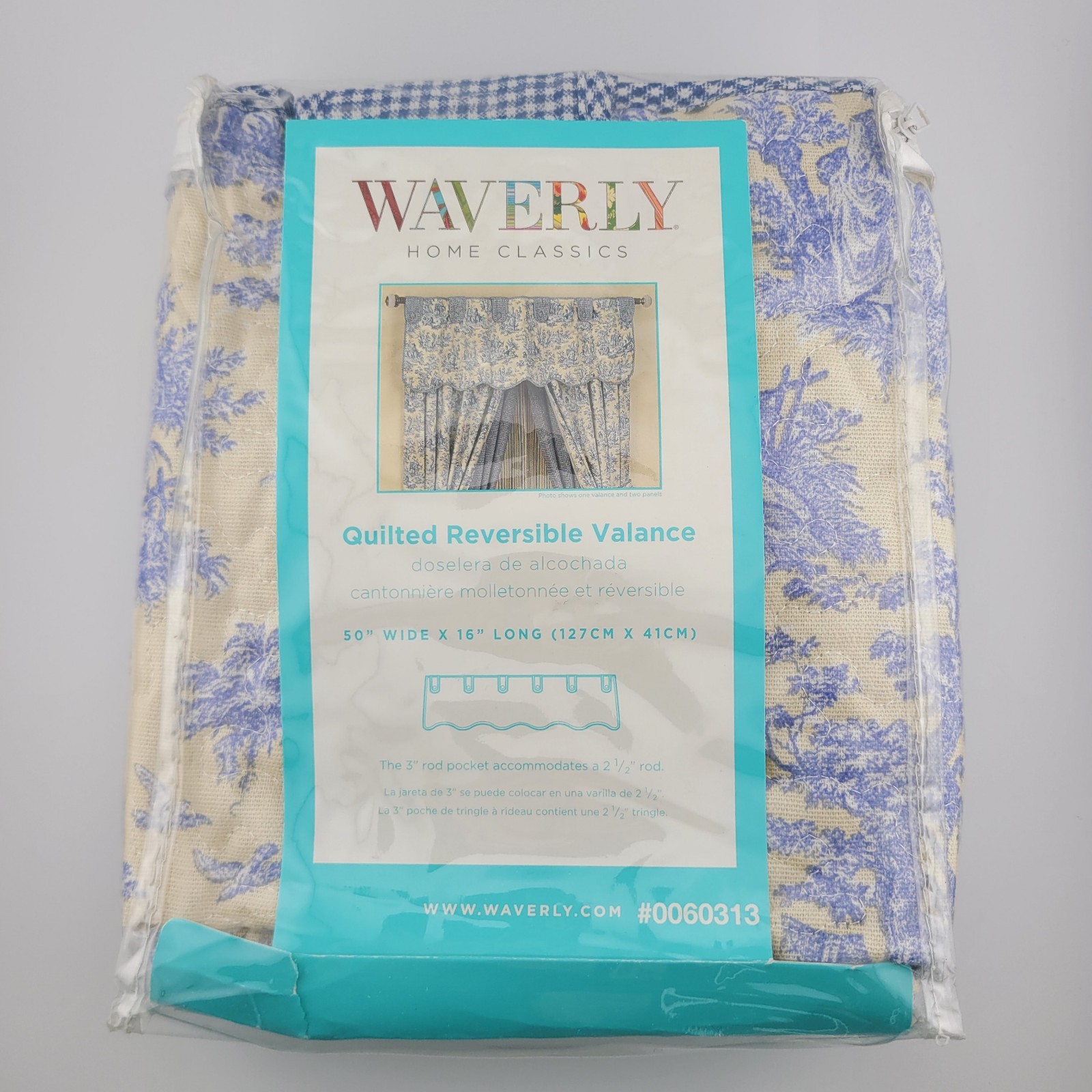 Waverly Home Classics Quilted Reversible Valance Rustic Life Lake 100% Cotton