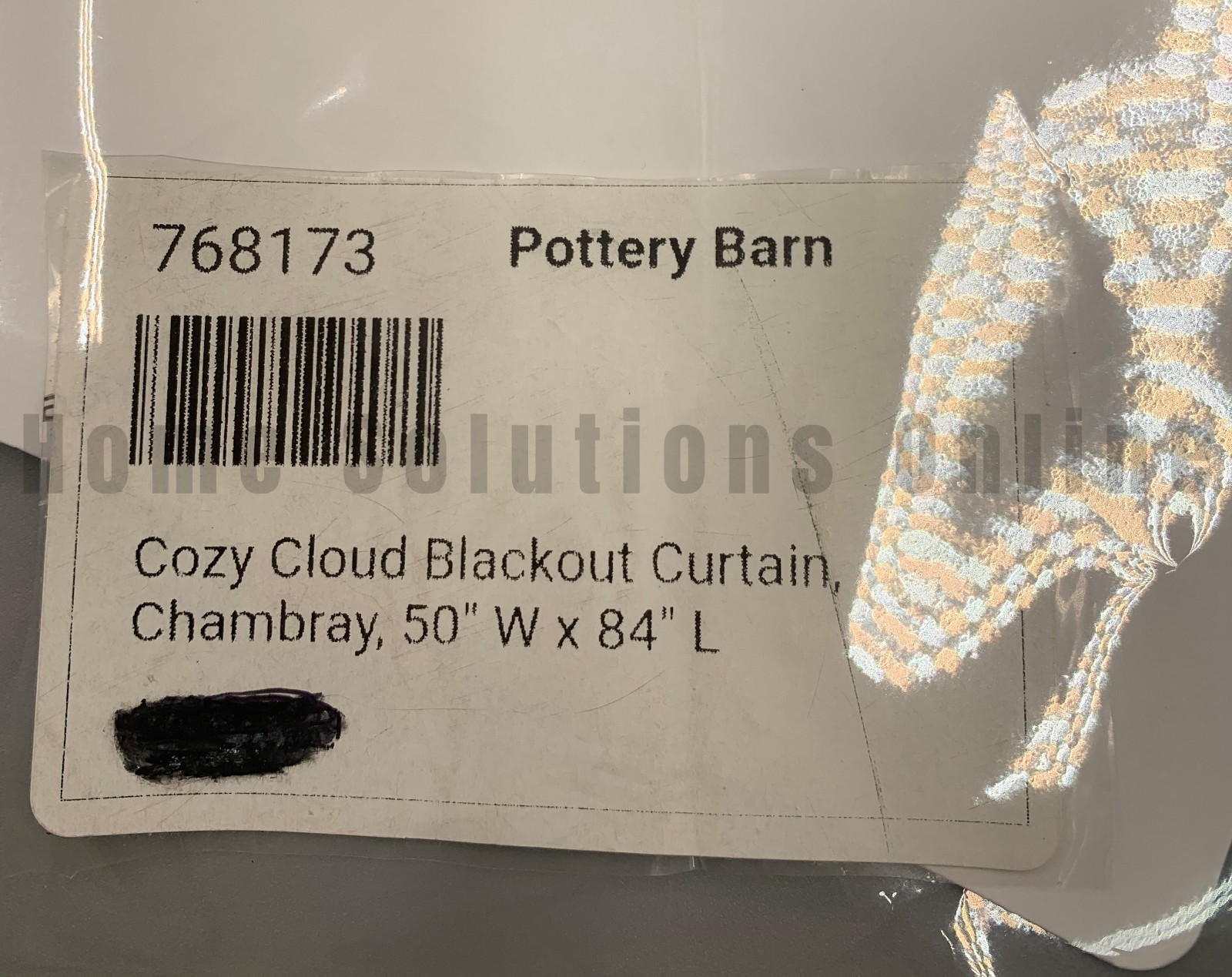 Pottery Barn Cozy Cloud Cotton Chenille Blackout Curtain Chambray 84″ #B1061