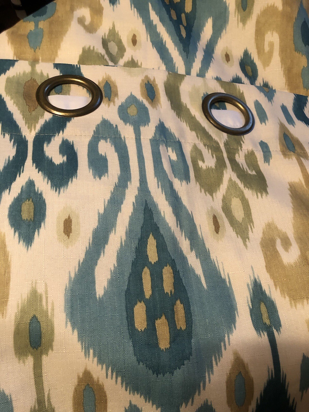 Pier One Ikat Cream/Blue/Green Curtain set