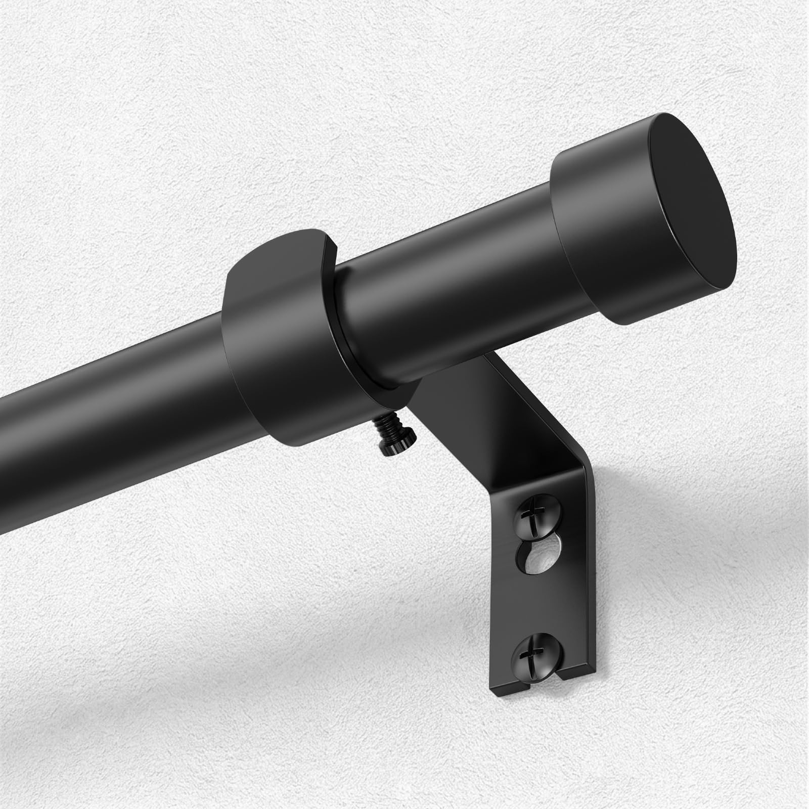 Black Curtain Rod 36 to 91 Inch, 1 Inch Adjustable Modern Curtain Rods for Wi…
