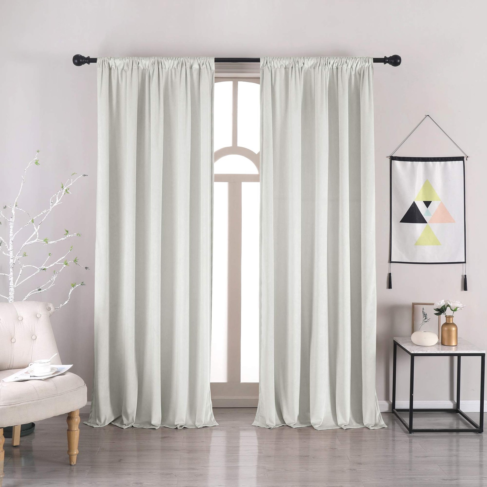 Nanbowang Bleach White – 52X 96 Soft Rod Pocket Thermal Insulated Window