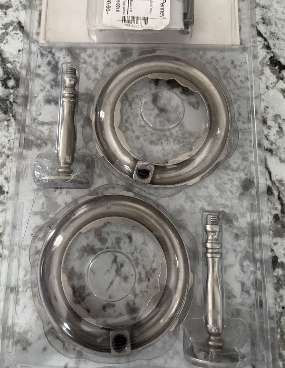 RARE 2 Pack NOS Croscill Home Pewter Roman Ring Steel Gold Holdback Scarf Holder