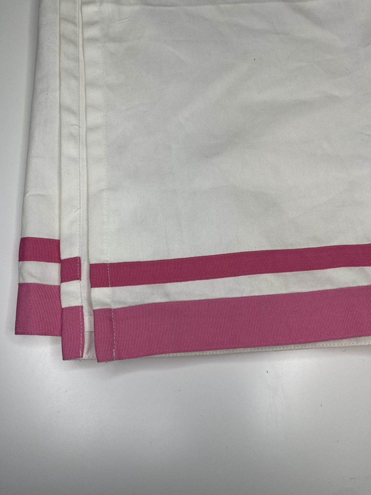 Pottery Barn Kids Harper Pink Grosgrain Stripe Window Valance 44 x 18 set of 6