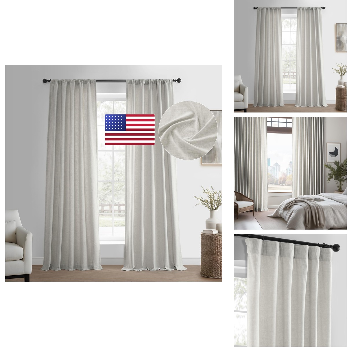 Hpd Half Drapes Hpd Half Drapes Basic Faux Linen Curtains – 84 Inch Long Pair