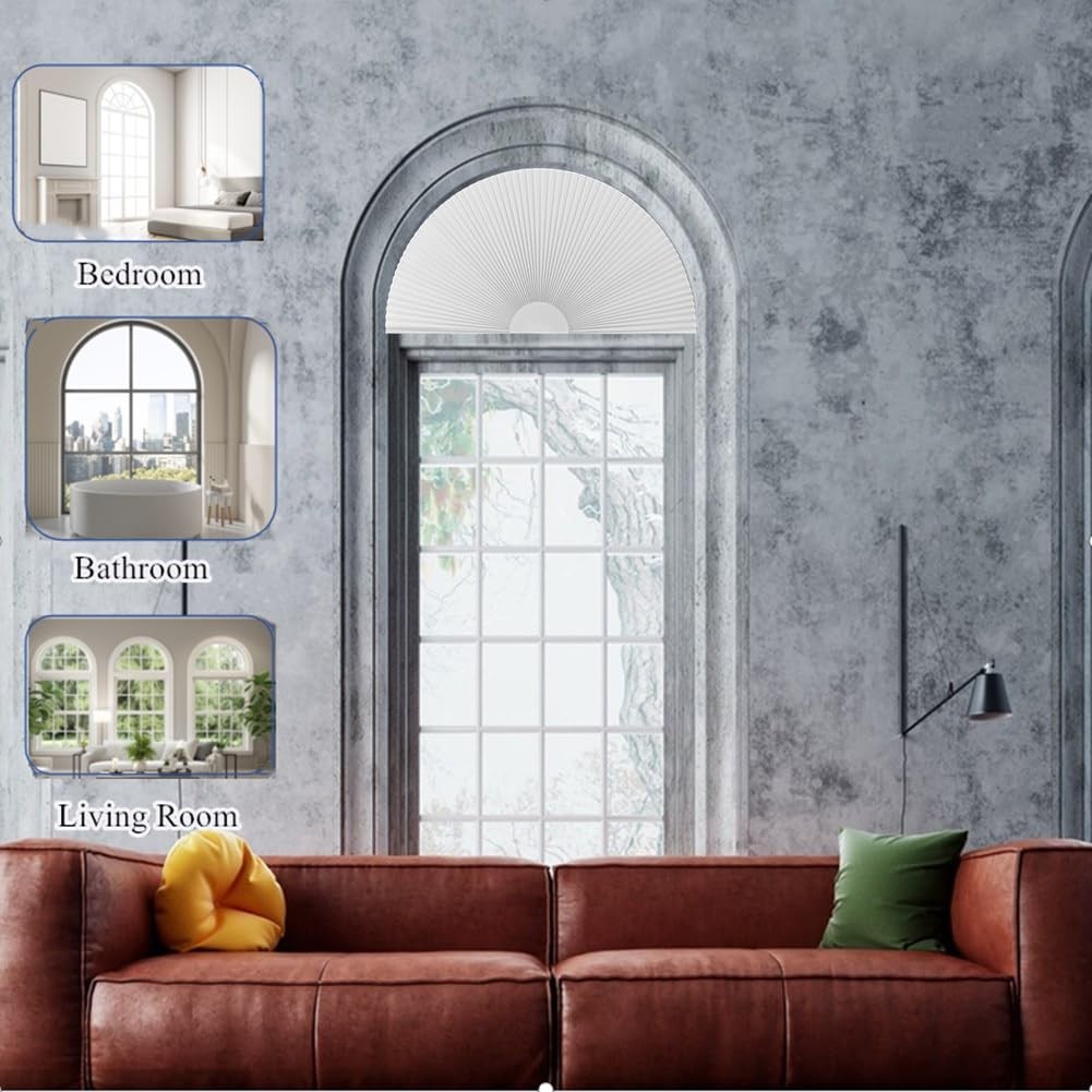 Arch Window Shade Blackout Cellular Shades Half Circle Moon Window Covering N…