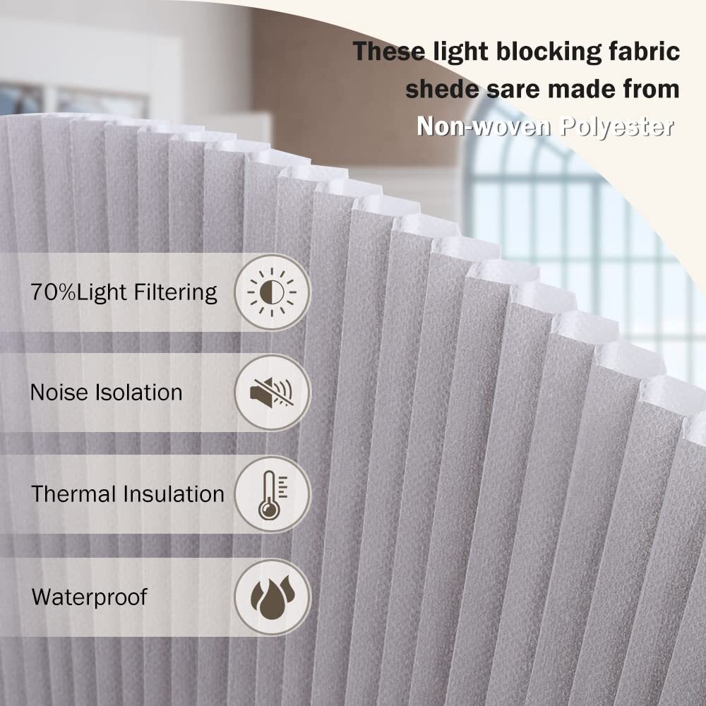 LUCKUP Arch Window Shades Light Filtering/Blackout Semi Circular Cellular Blinds