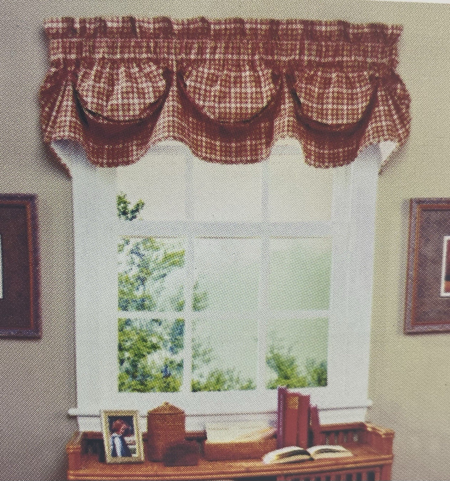 Waverly Tea Rose Plaid Vintage Amanda Valance 79 x 16 Lined Rod Pole Cotton NIP