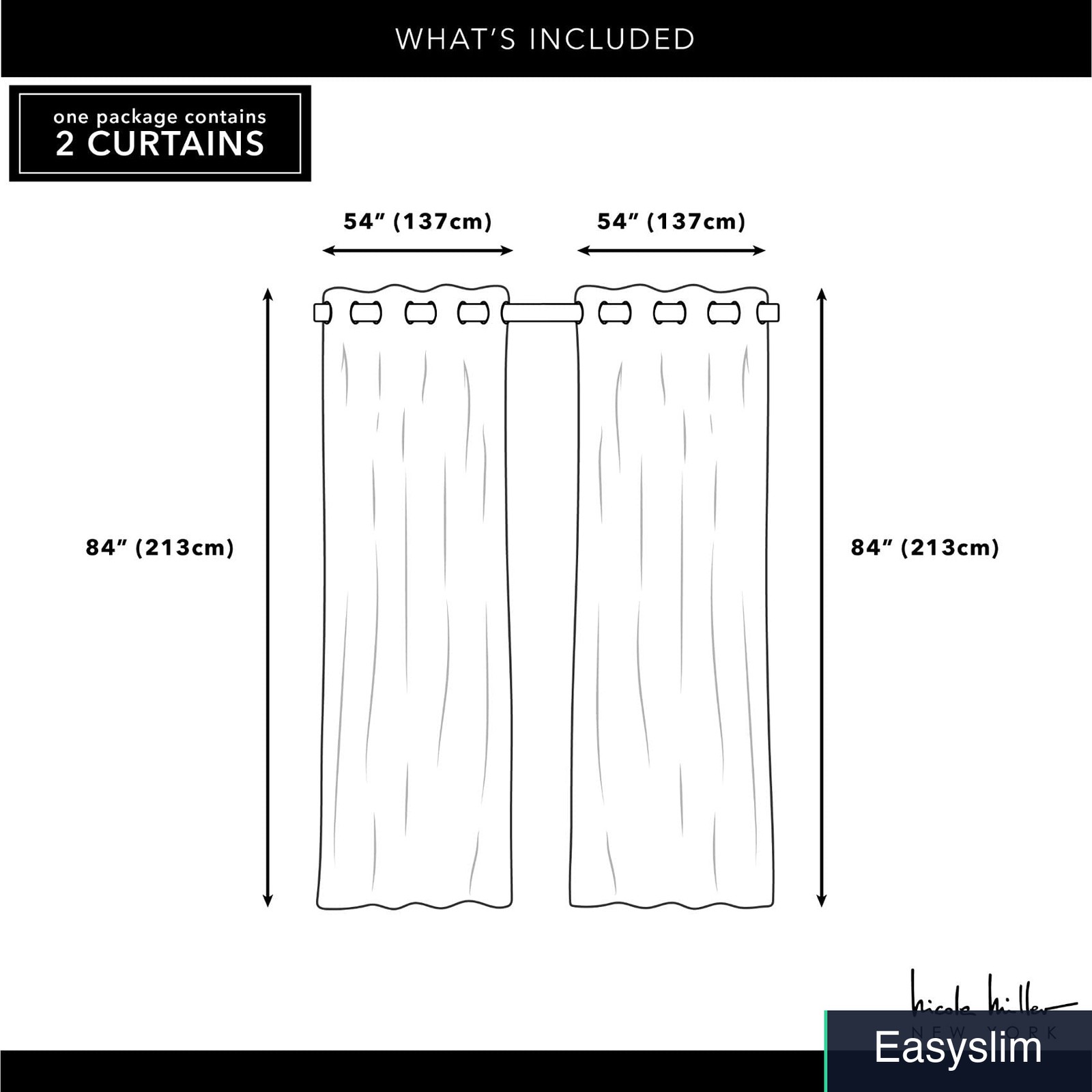 Canvas Grommet Curtain Panels 54″x108″ Winter White Water Resistant