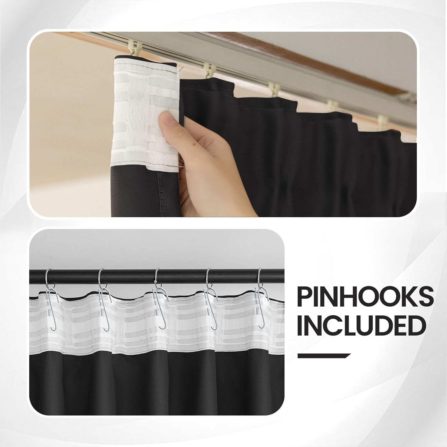 Versatile Room Divider Curtains for Ceiling Track or Rod, 52-180 Inch Wide