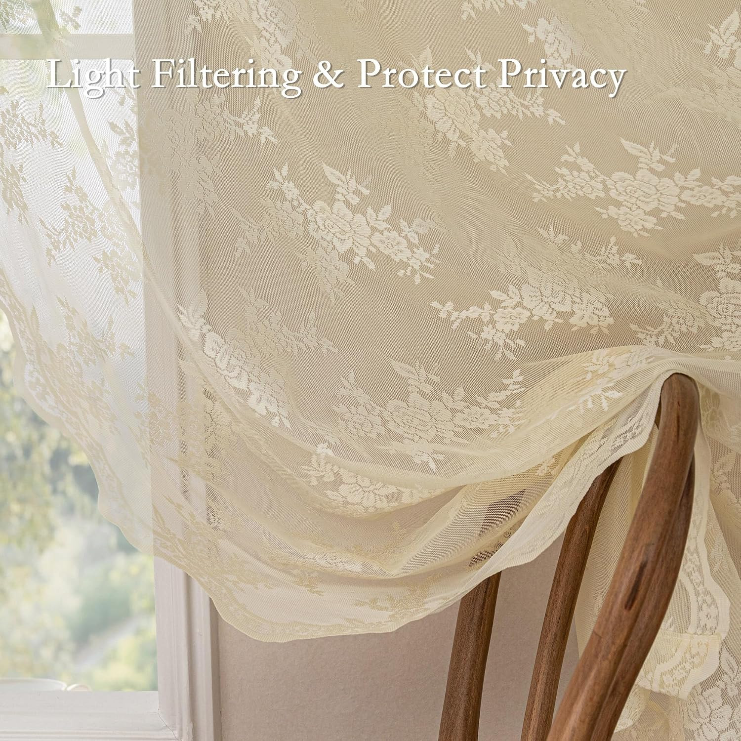 Light Yellow Lace Curtains 63 Inch Length, Yellow Cream Lace Curtain Vintage Vic