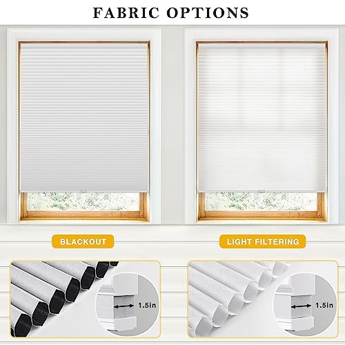 Cordless Cellular Shades, Blackout 48″ W x 72″ H Blackout – Dark Coffee