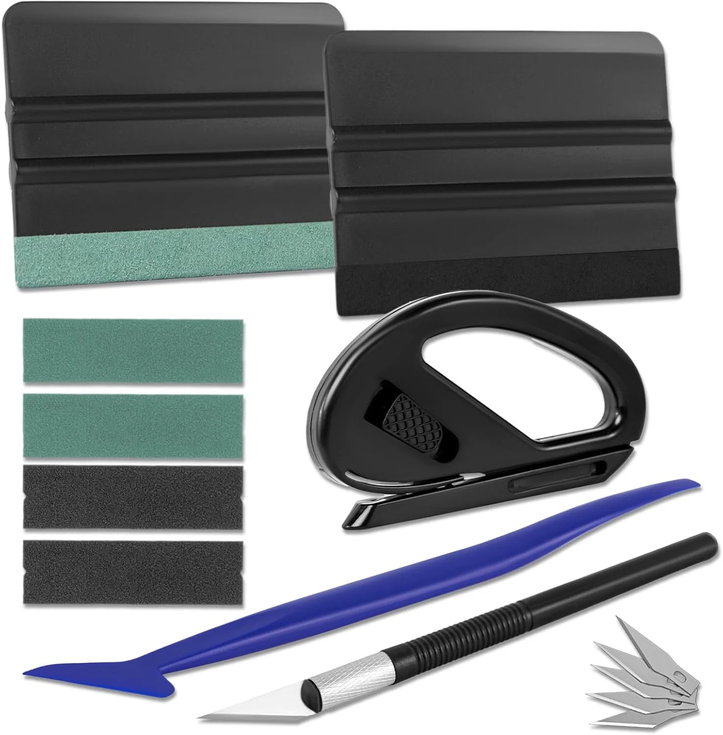 Amzdepot Window Tint Kit, Professional Car Wrap Kit | Felt Squeegee and Felt Rep