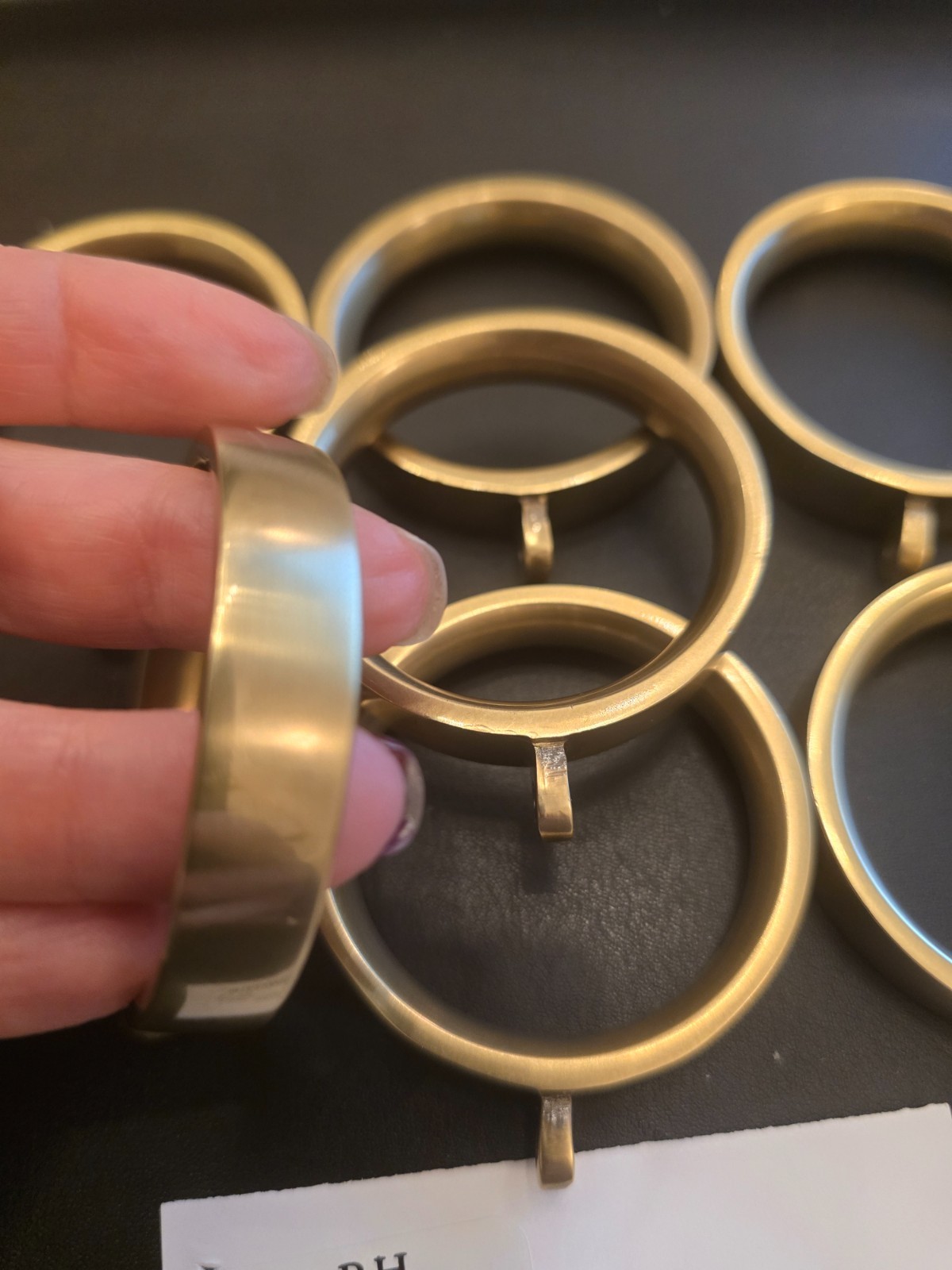 Restoration Hardware Easton Solid Brass Loop Drapery Rings (Set of 7)