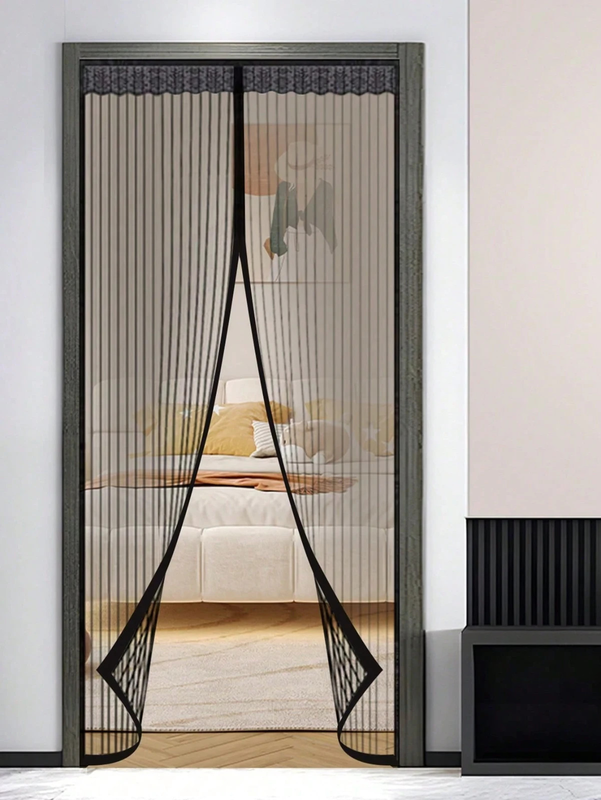 Magnetic Anti-Mosquito Soft Yarn 35.5″x82.7 Self-Adhesive Soft Door Curtain