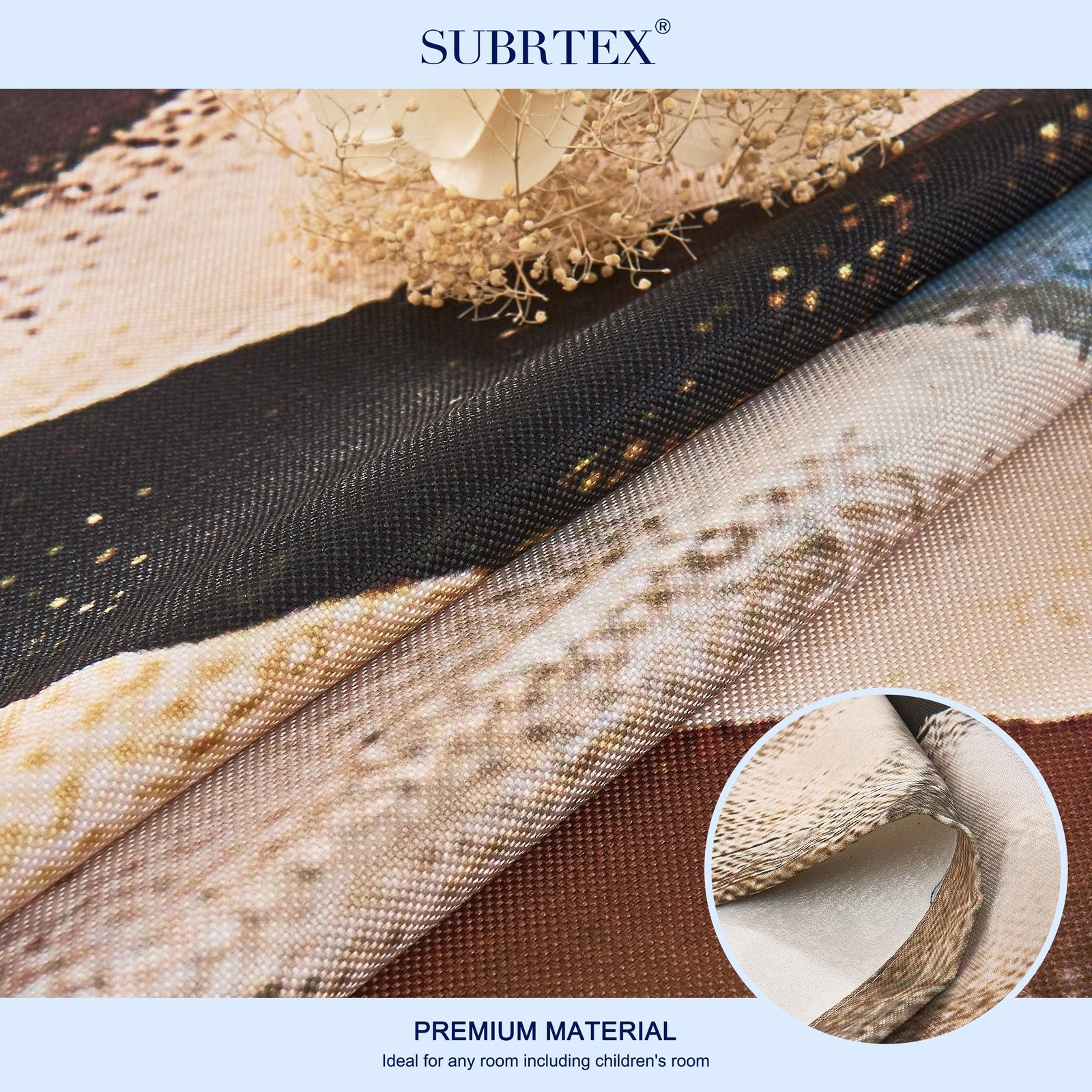subrtex Printed Curtains Room Darkening for Bedroom Living Room Kids Room Din…