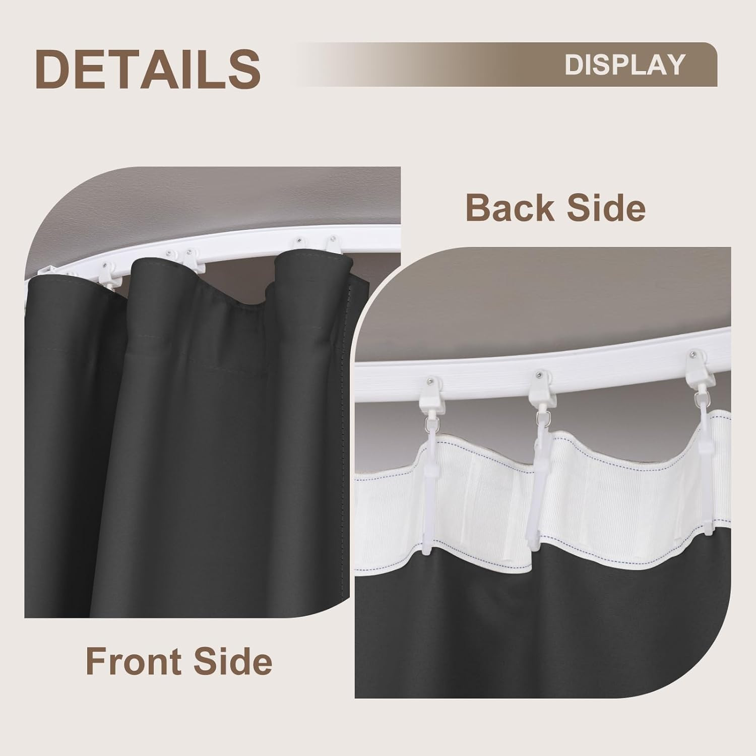 Room Divider Curtains & Flexible Bendable Tracks Set,Privacy Dividers Ceiling Tr