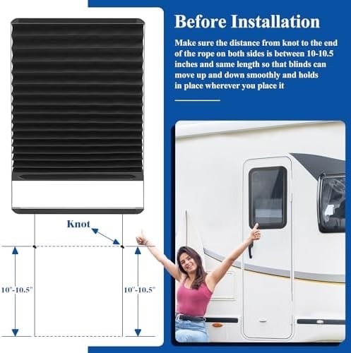 Thin Shade Ready RV Entry Door Window Lippert Prepped 12”x21” Pleated Blinds