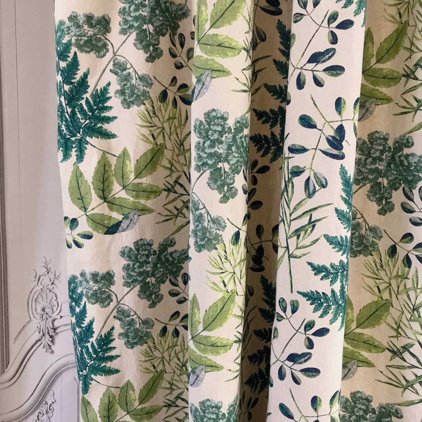 Green Leaf Botanical Curtains Handcrafted Custom Window Drapery Panels