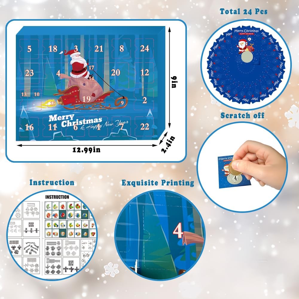 Advent Calendar 2025, Brain Teaser Puzzles Present Box for Kids and Adults, 2…
