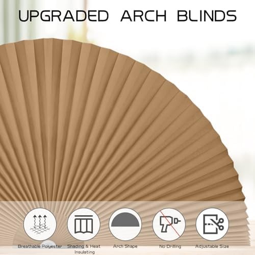 Arch Small Window Shade Curtains Half Circle Moon Pleated Blinds Semi Circle Tem